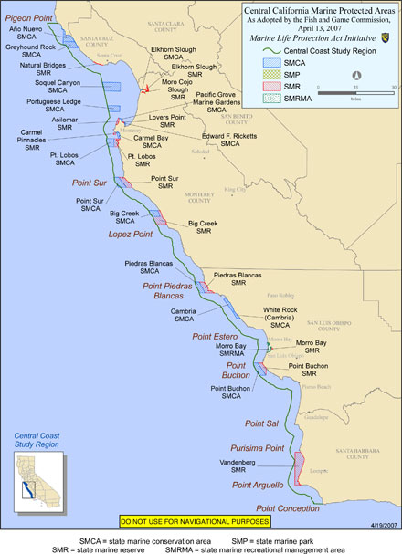 Map of Central California Marine Protected Areas