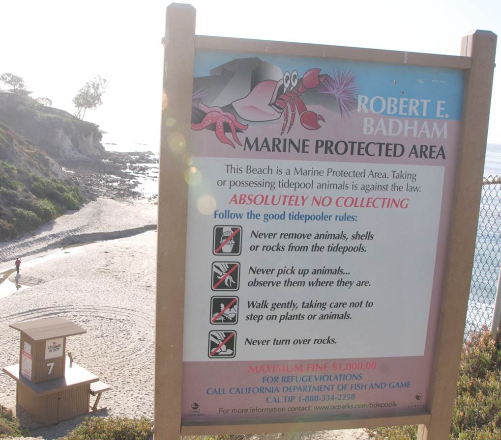 Robert E Badham Marine Protected Area sign