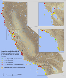Map of Statewide Patterns in Methylmercury: Coast